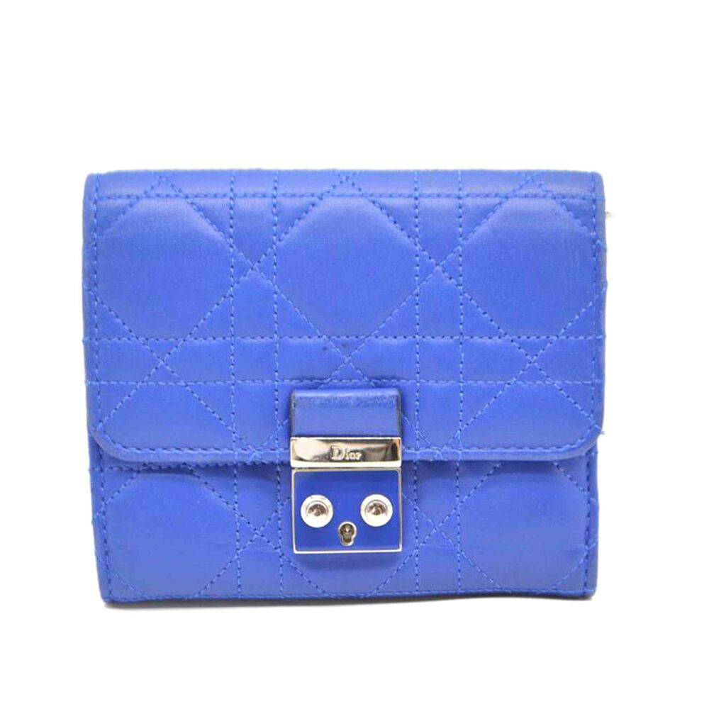 Christian Dior Lady Cannage Compact Leather Wallet
